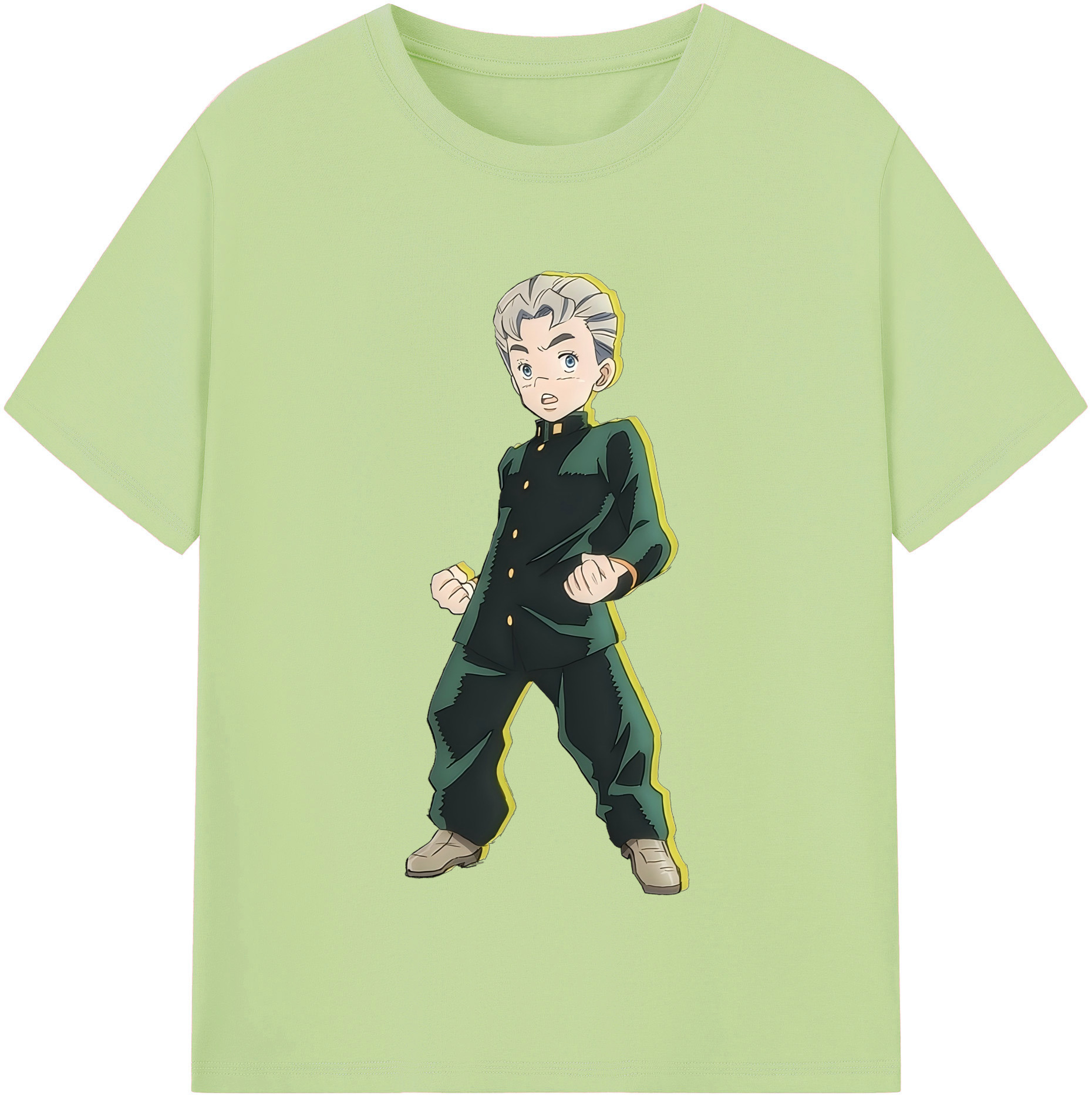 （画像用） ジョジョの奇妙な冒険 広瀨康一 JoJo's Bizarre Adventure Hirose Koichi 綿100％半袖Tシャツ（フロントプリント）
